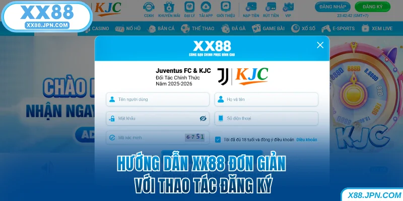 Hướng dẫn XX88 đơn giản với thao tác đăng ký