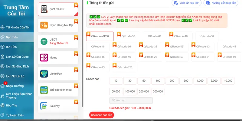 XX88 - Link Nhà Cái XX88.COM Uy Tín Top #1 Google VN 15 Nạp rút XX88 nhanh gọn, đa dạng phương thức